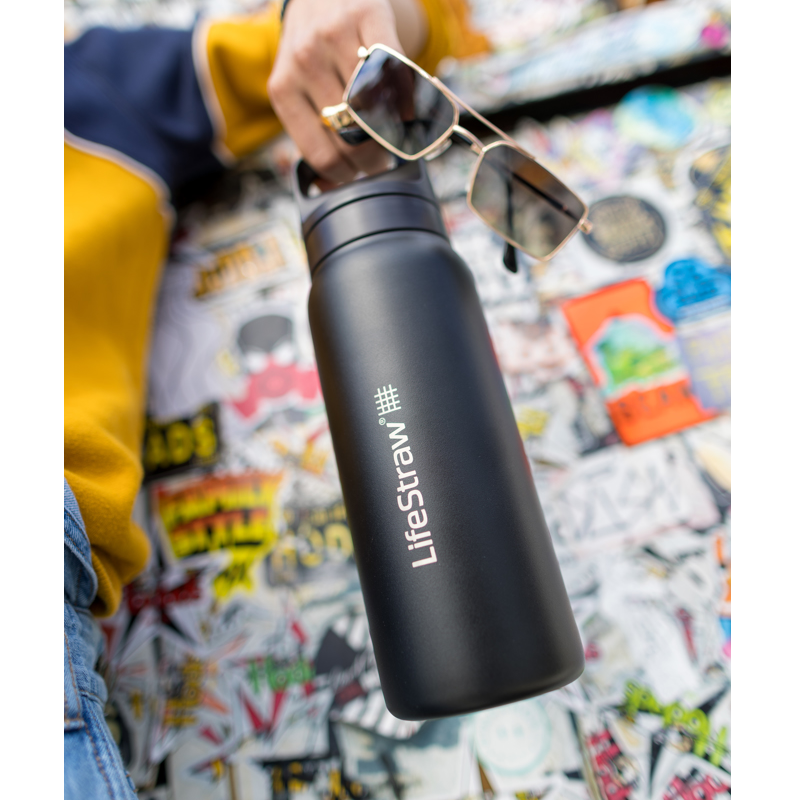 LifeStraw Go 2.0 700 geïsoleerde RVS waterfilterfles - Black