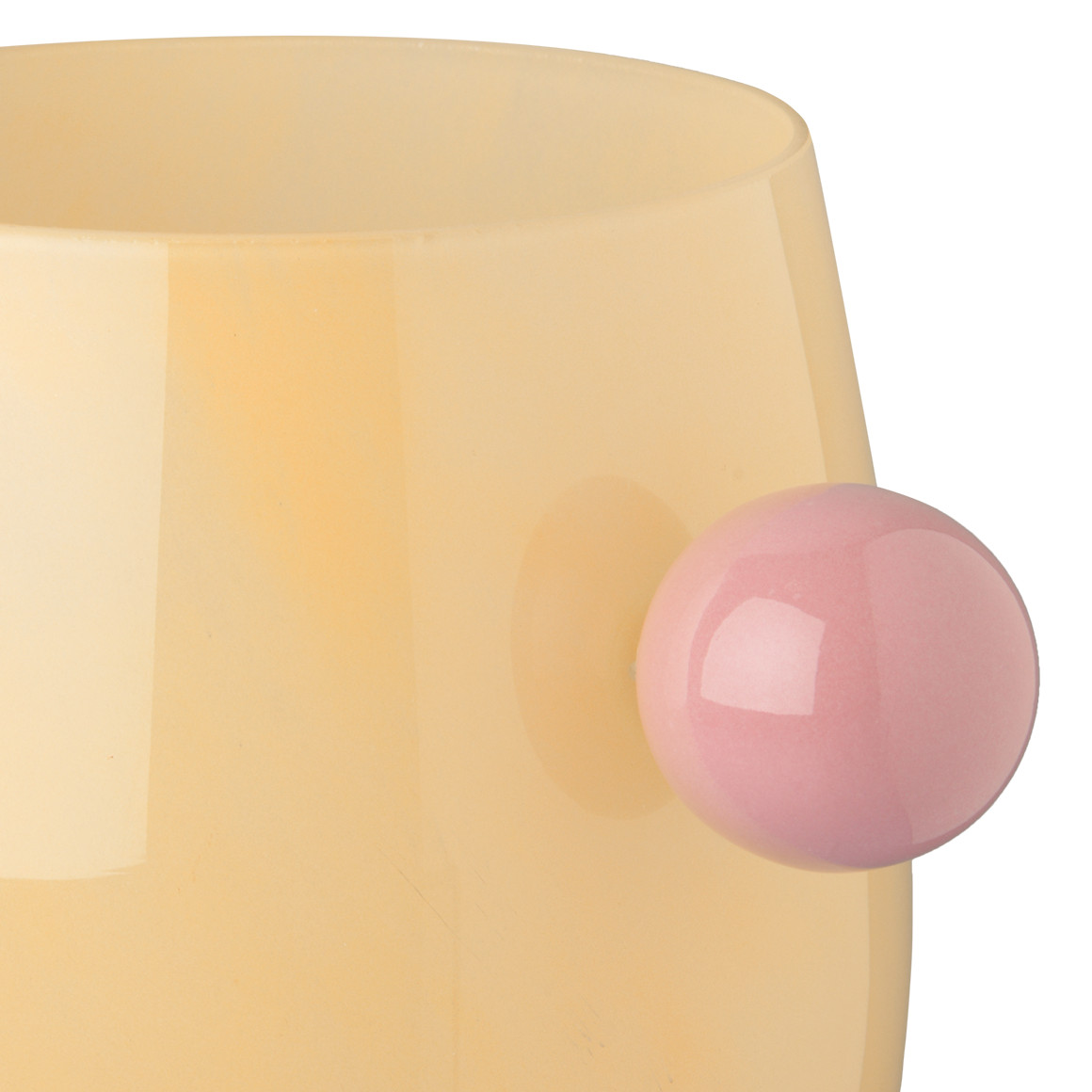 Kleine Vase mit Knubbel hellgelb / zartrosa
