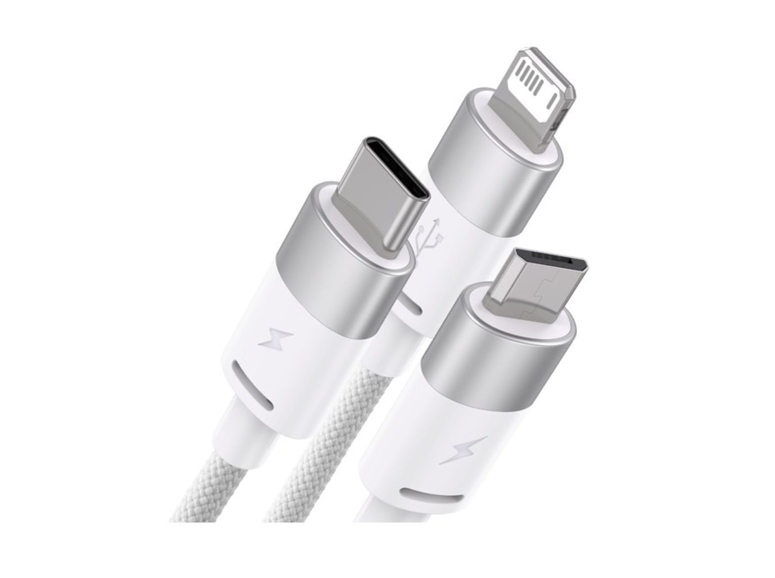 CABOS BASEUS CARREGAMENTO 3EM1 BRANCO 1.2 MT