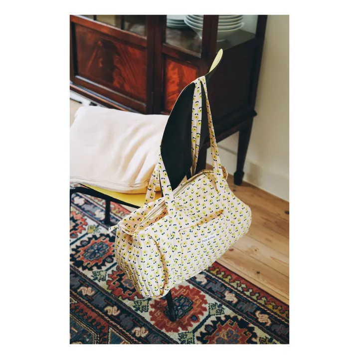 Holi & Love Sac Week-End Fleurs Coton Bio | Rose pêche