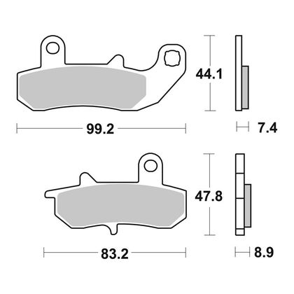 Plaquettes de freins SBS 635LS Sinter Métal Fritté arrière