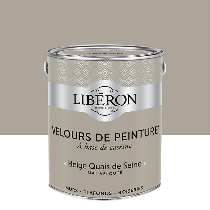 Peinture multisupport murs, plafonds et boiseries Velours de peinture beige quais de seine Libéron 2,5L