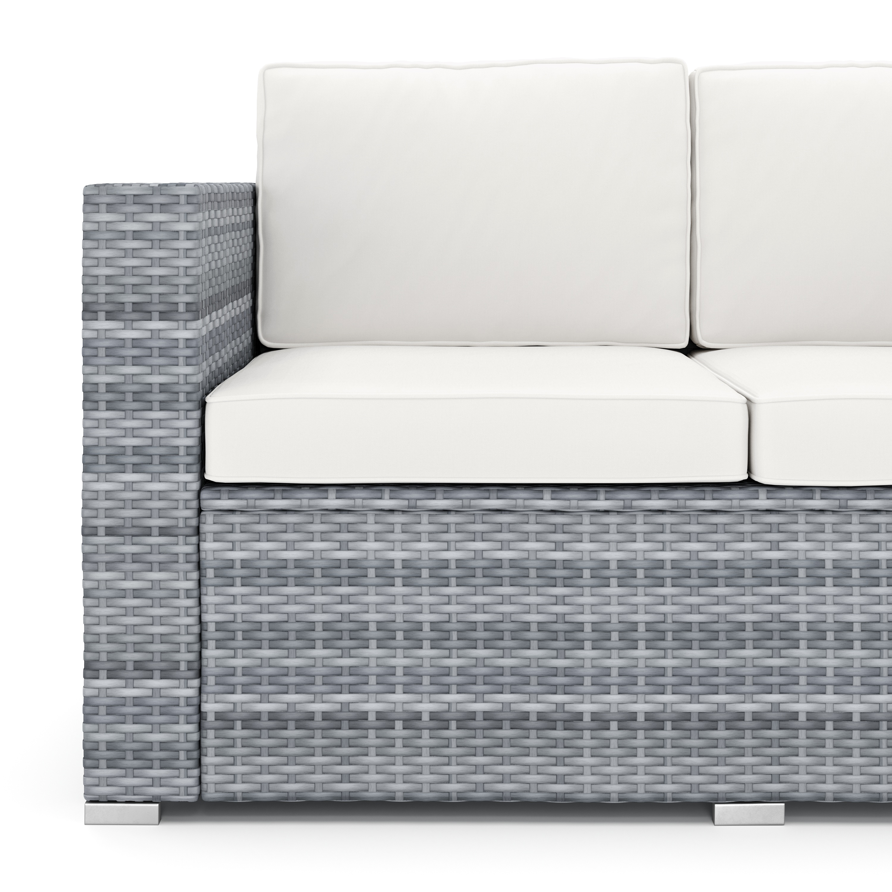 Rattanlounge VENEZIA grau/beige