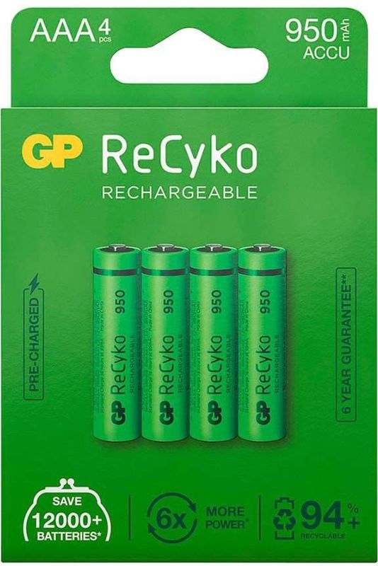 GP - ReCyko - AAA Batterij - 950 mAh - 4 Stuks