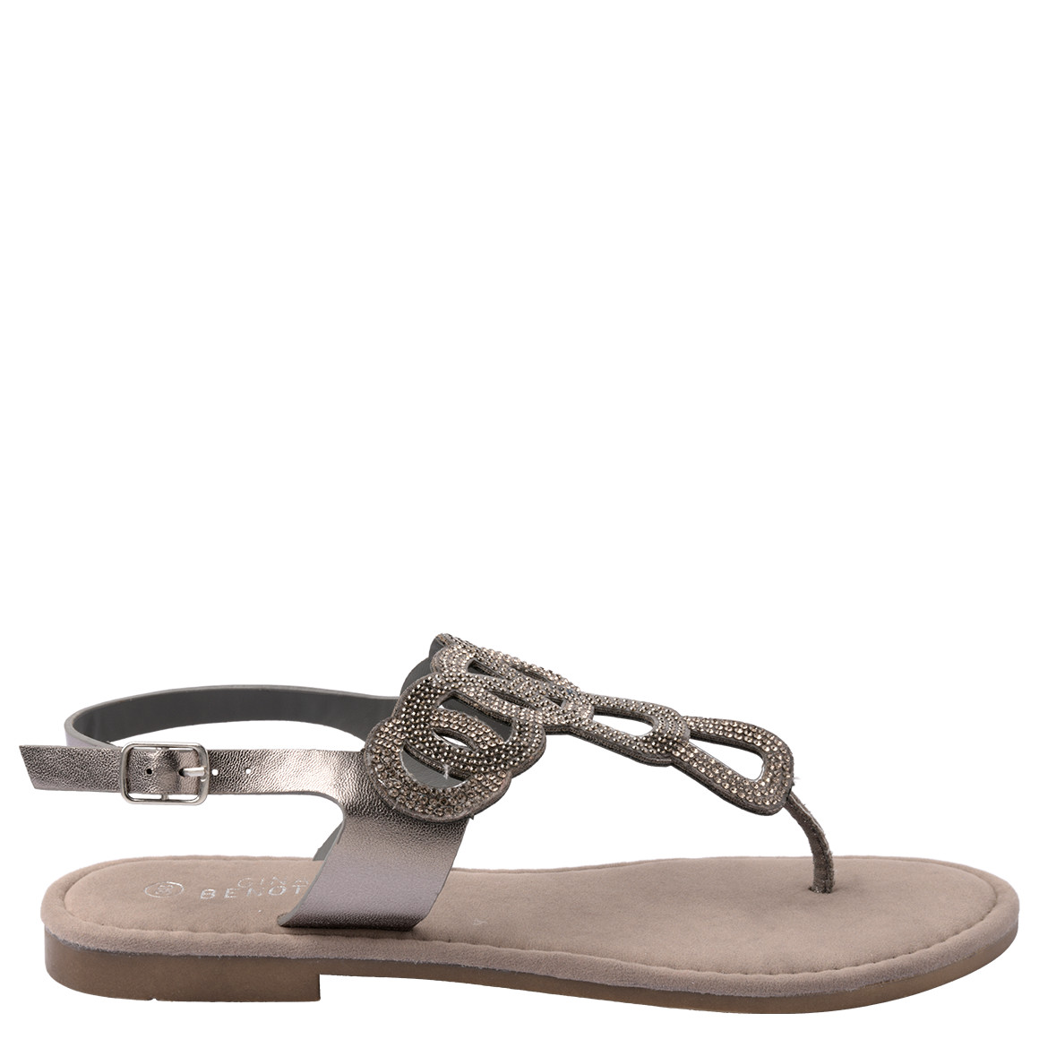 Gina Benotti Damen Sandalen mit Zehentrenner  Damen Sandal graphit / silber