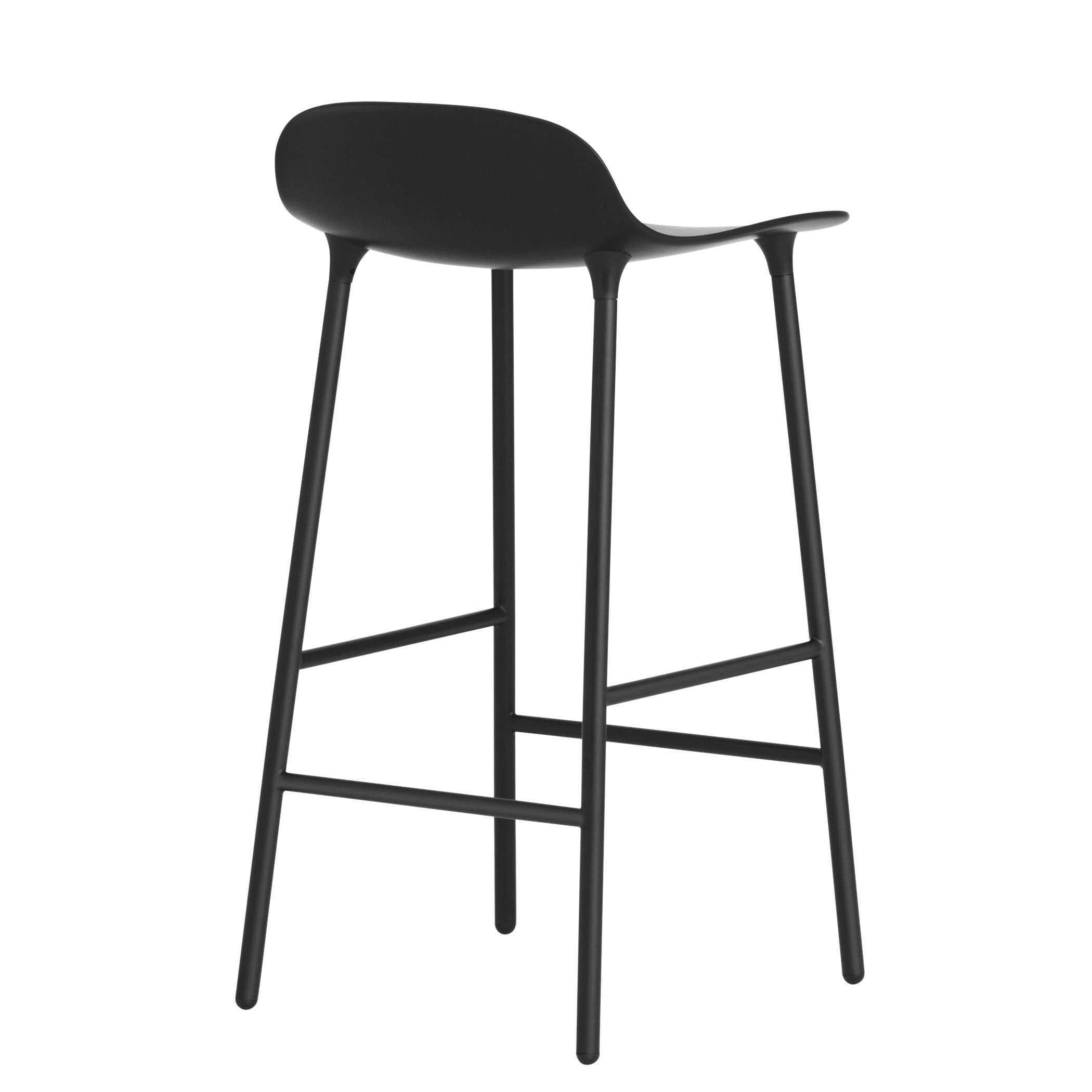 Normann Copenhagen Form Barkruk Low 65 cm - Staal - Zwart