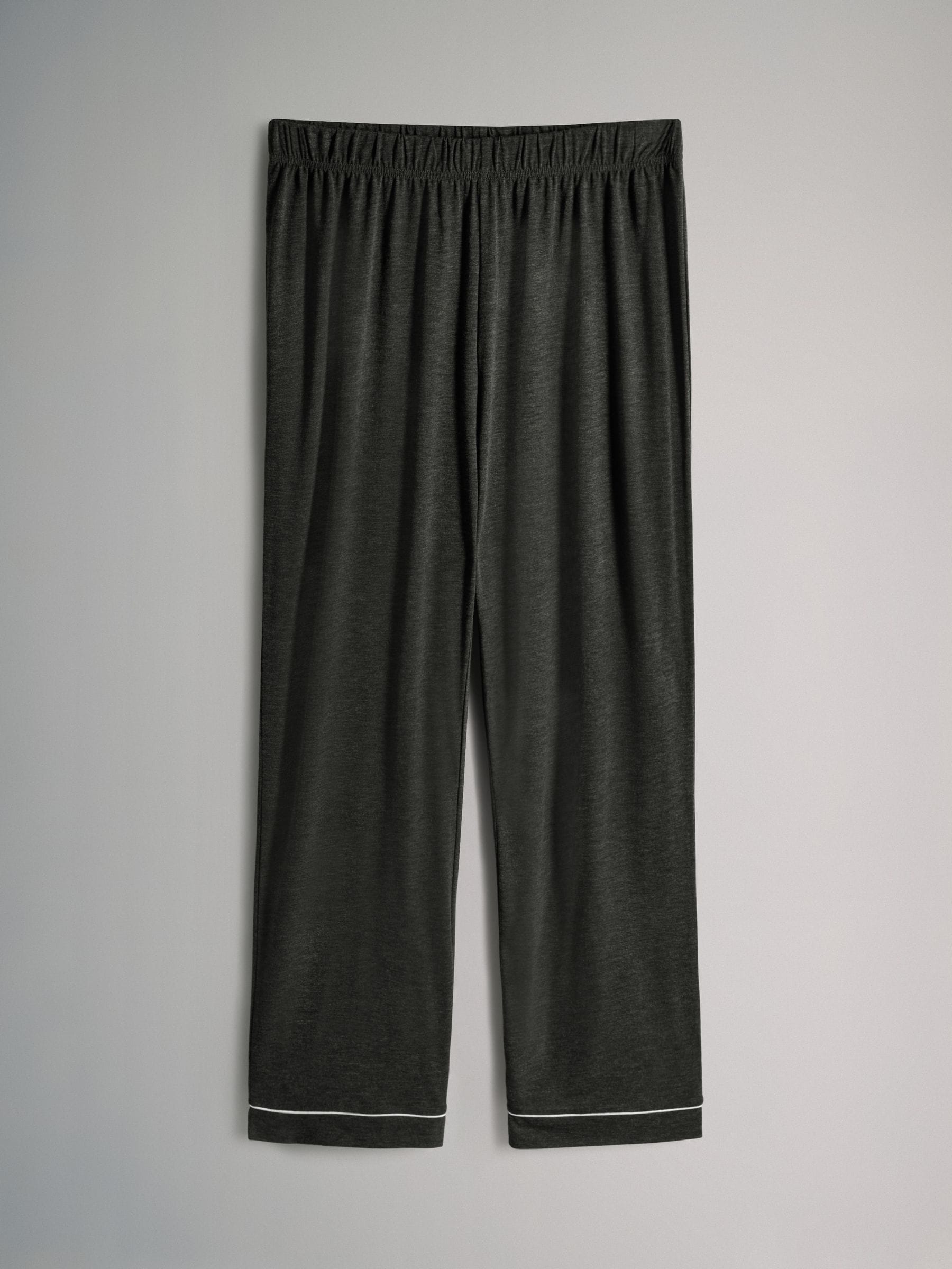 Chocoladebruin / antraciet gemêleerd - The Set 2 Pack Viscose Blend Button Through Long Pyjamas with Piping