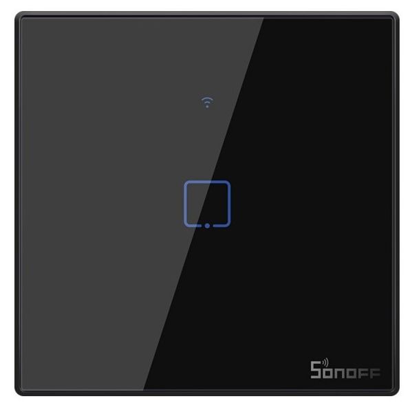 Sonoff Interruptor Touch (1 Gang) Smart Wi-fi rf em Vidro de Encastrar (preto) T3EU1C - T3EU1C-TX