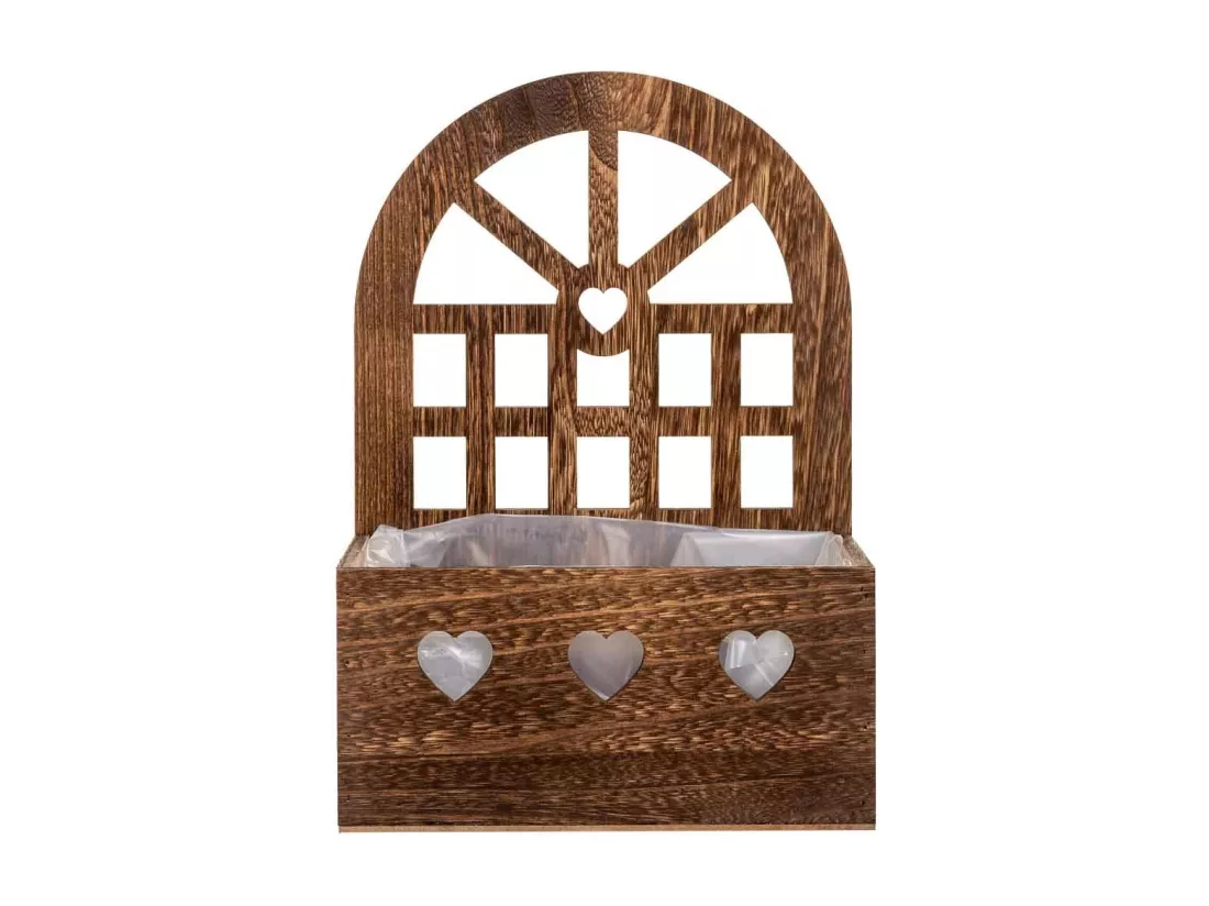 Support en bois marron 25x15x35.5h
