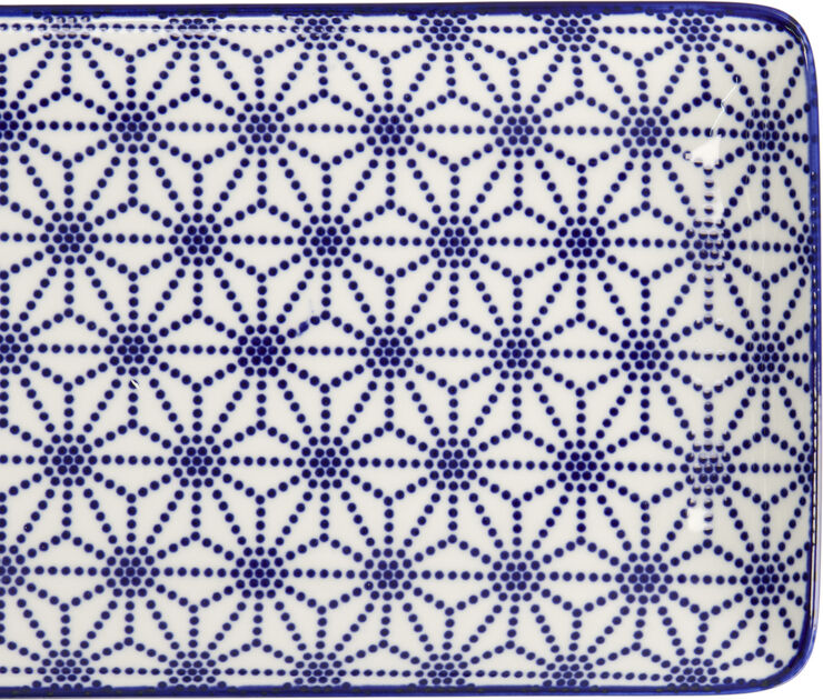 Tokyo Design Studio Nippon Blå plade rektangel 21x13,5cm Stjerne Blue/white
