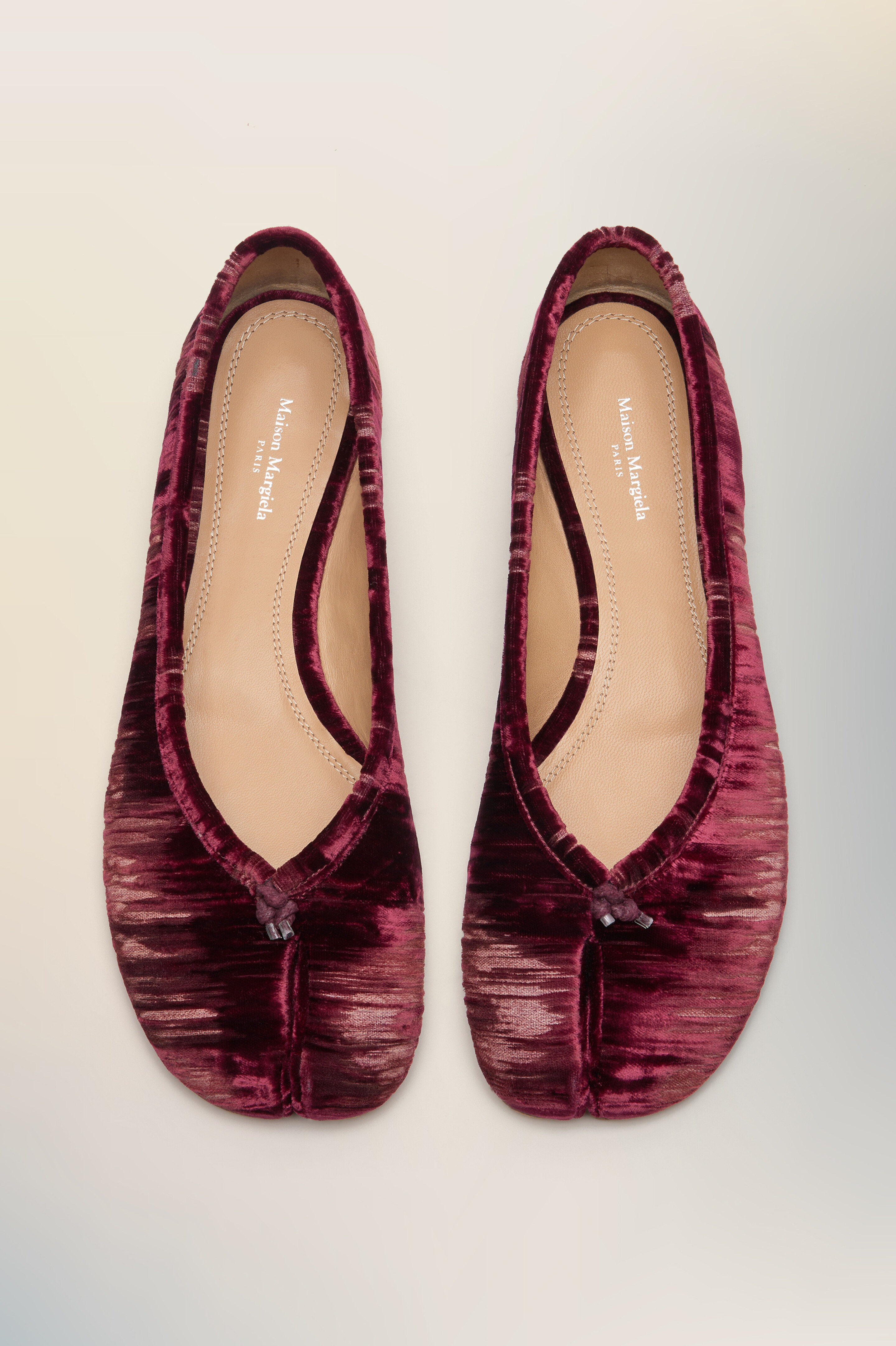 Ballerines Tabi rouges en viscose - femme Rouge cordovan