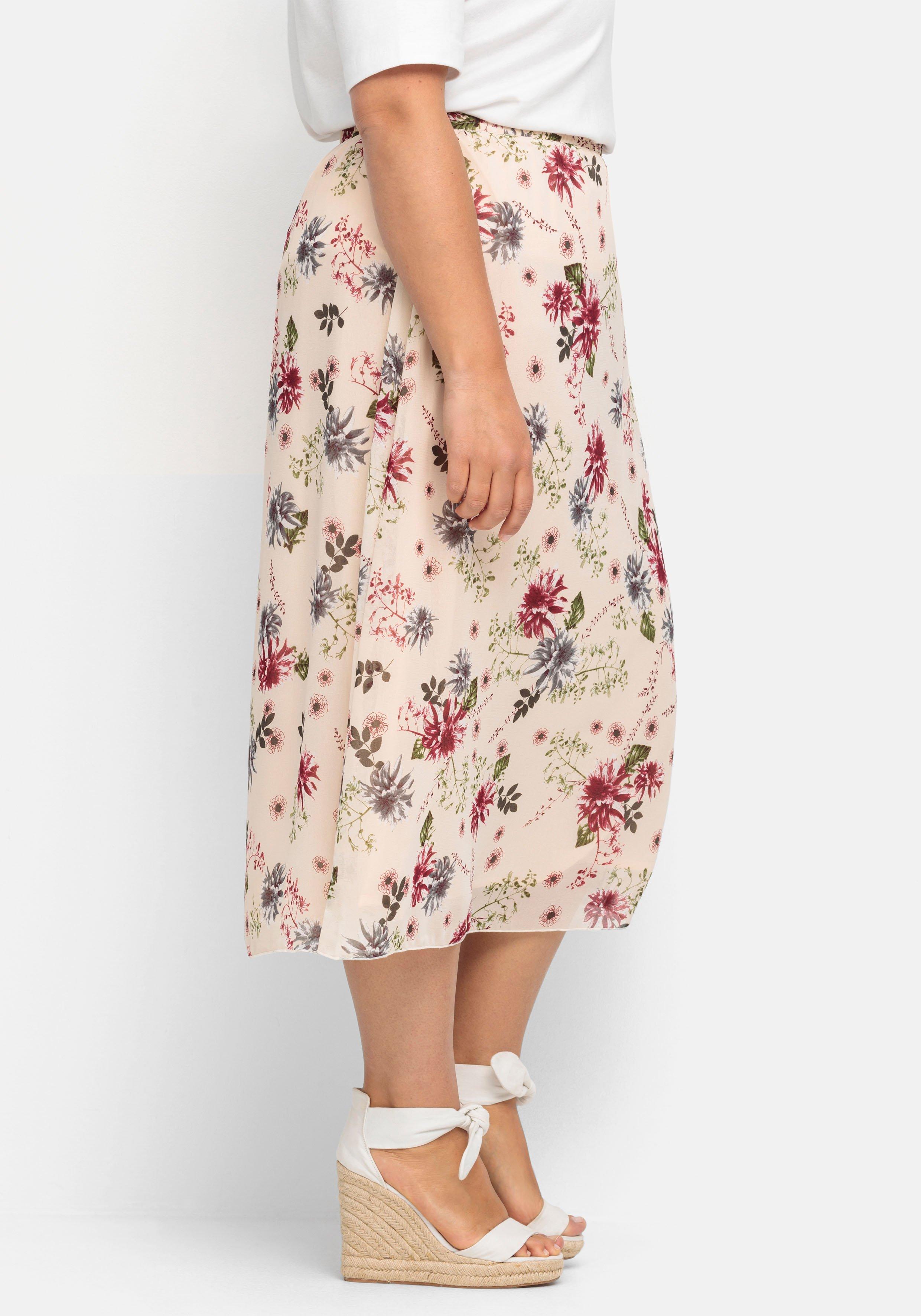 Maxirock mit floralem Alloverprint