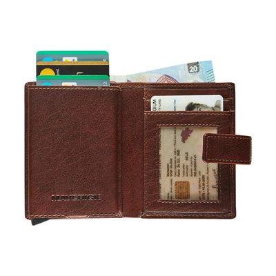 Maverick Rough Gear - Portefeuille - super compact RFID - cuir de buffle pleine fleur à tannage végétal - cognac