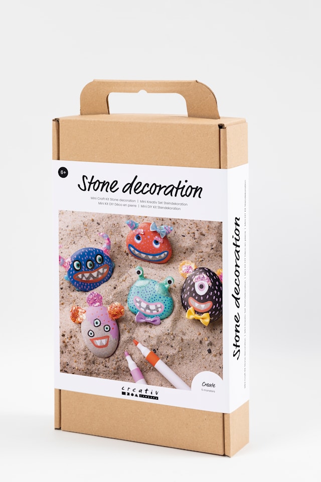DIY Kit Steindekorasjon, Monster, ass. farger, 1 pk.