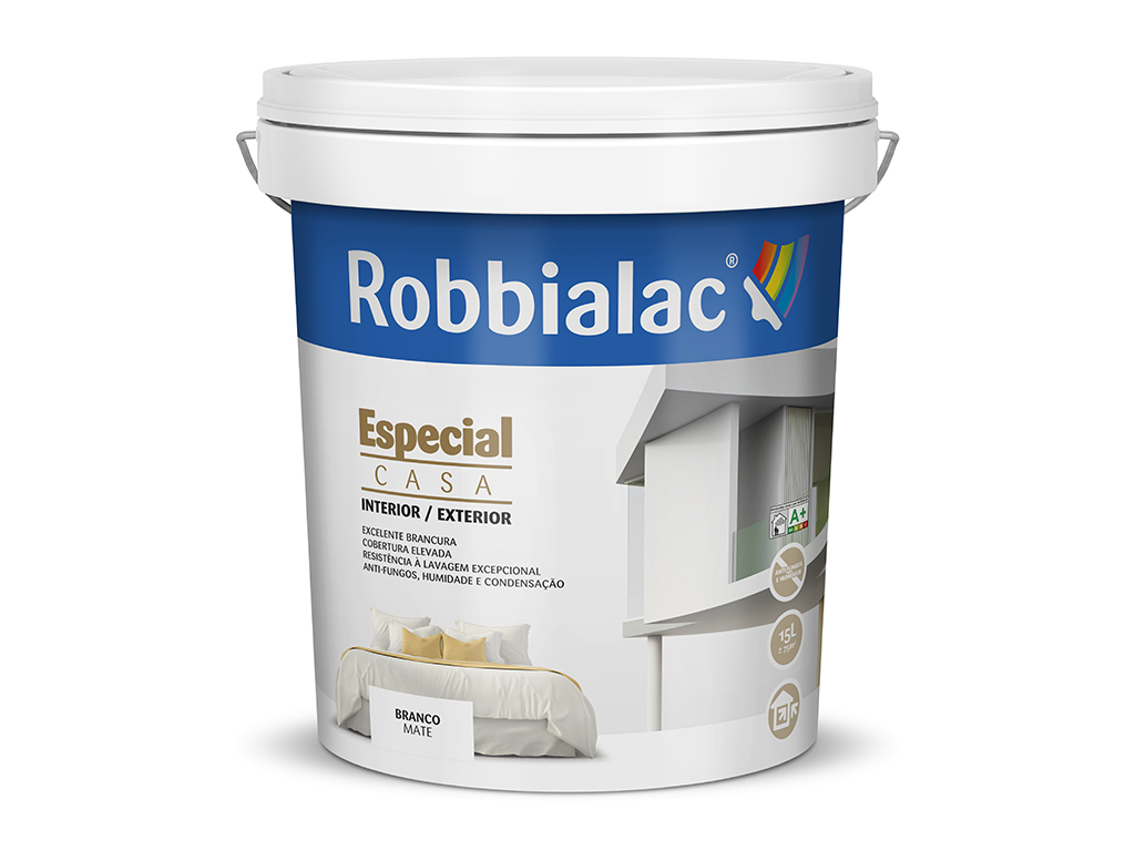 TINTA ESPECIAL CASA INTERIOR/EXTERIOR ROBBIALAC BRANCO MATE 15L