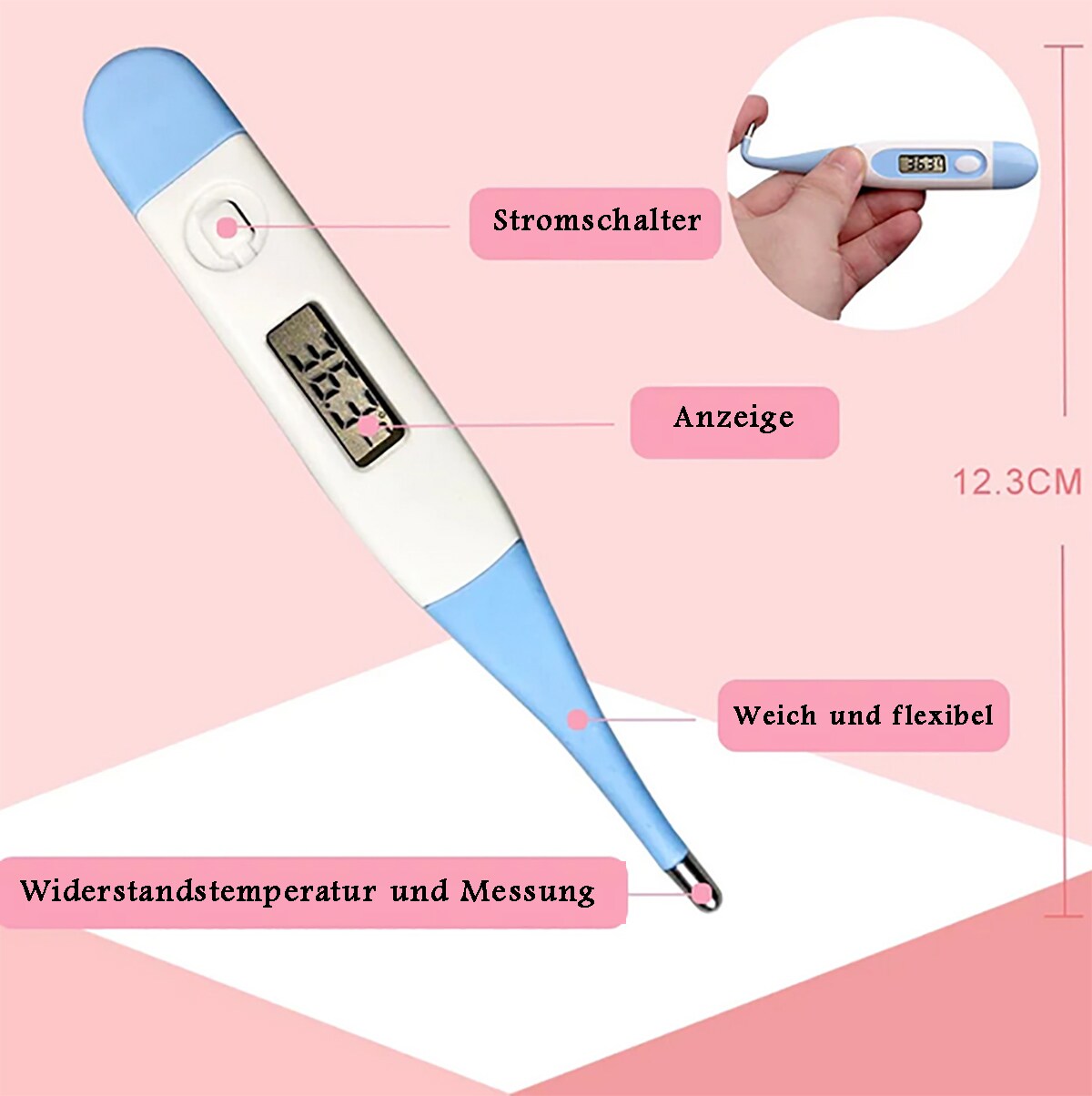 TPFBeauty Babypflege-Set 13-teilig mit Badewannen-Thermometer, Blau