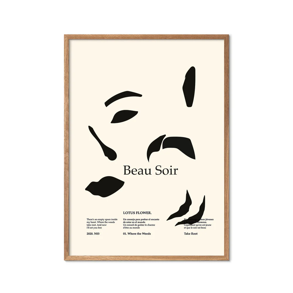 Poster & Frame  Beau Soir plakat, beige - 30x40 cm
