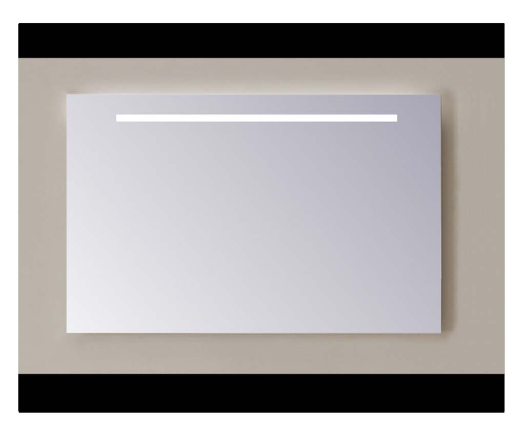 Sanicare Q-mirrors spiegel zonder omlijsting / PP geslepen 85 cm. 1 x horizontale strook met cold white leds