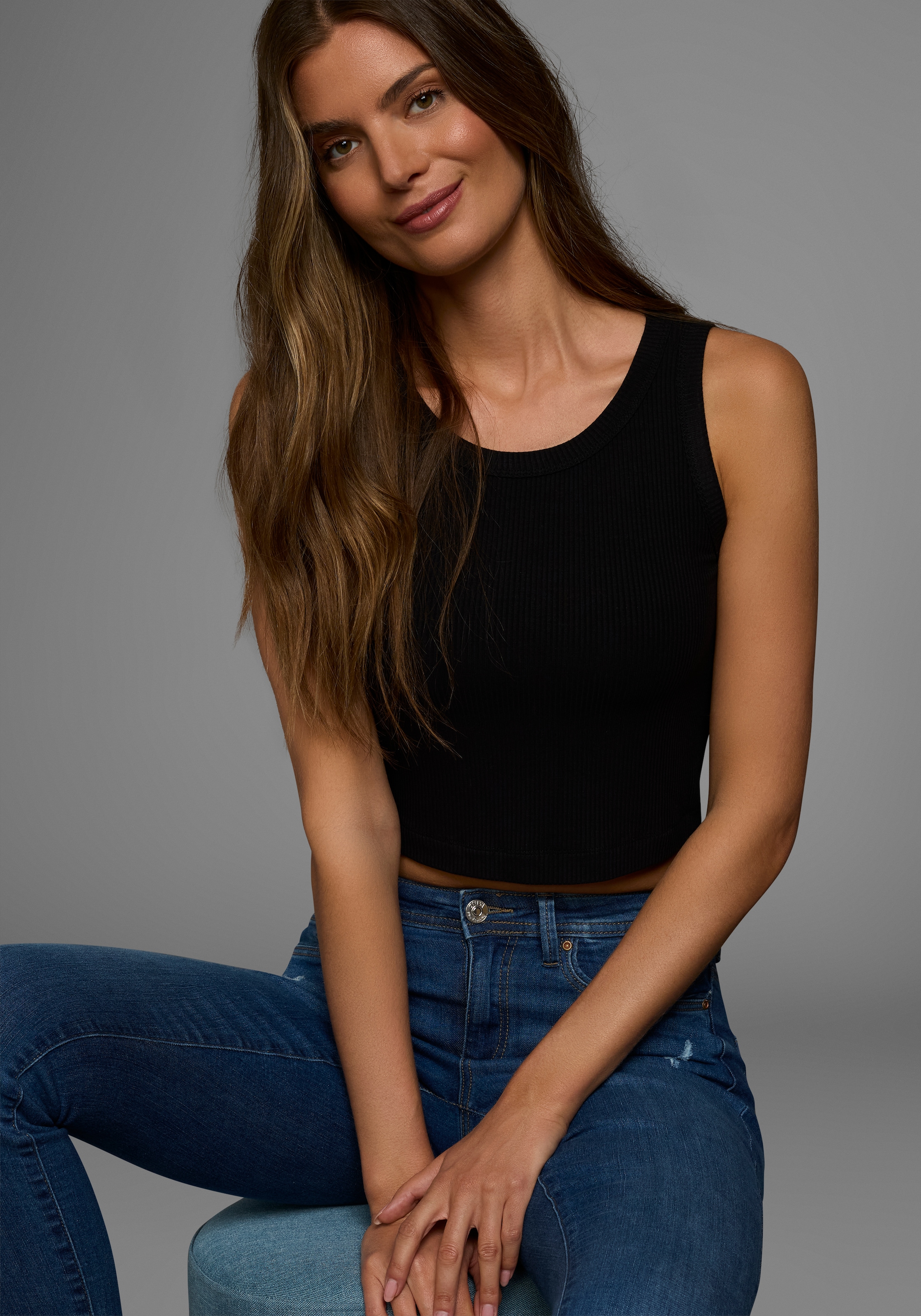 Laura Scott Crop-Top , in Rippenqualität