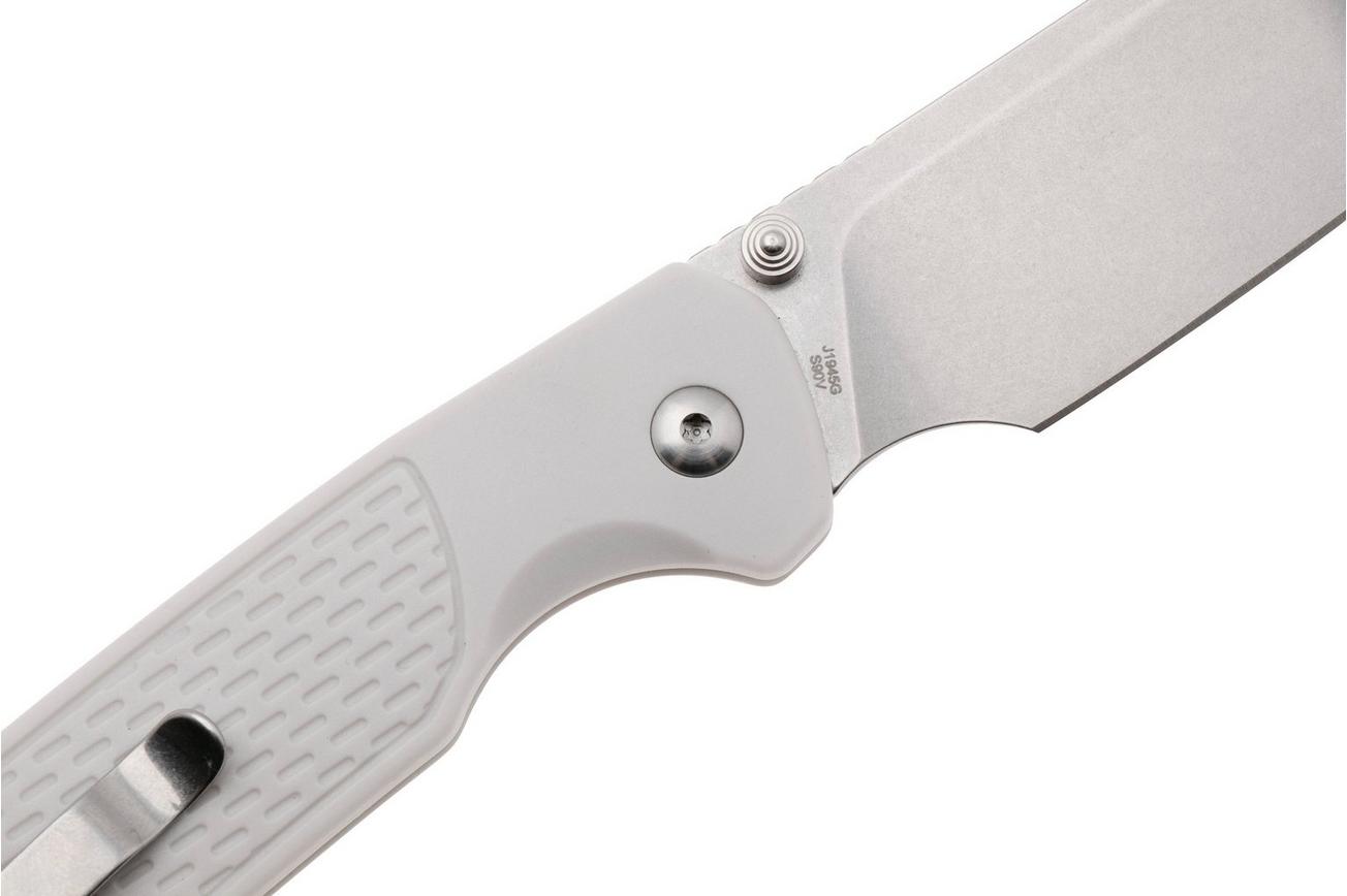CJRB Pyrite Light J1945G-GY Stonewashed S90V, White FRN, zakmes