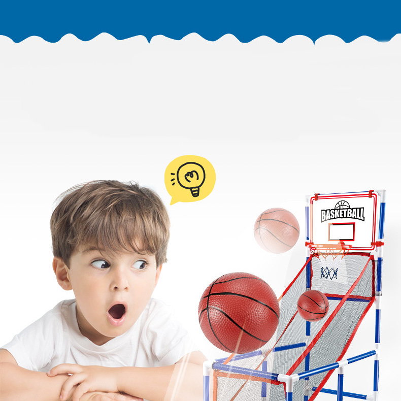 (140cm) Basketball Shoot Out Spiel für Kinder   2 Basketbälle - Blau / Rot