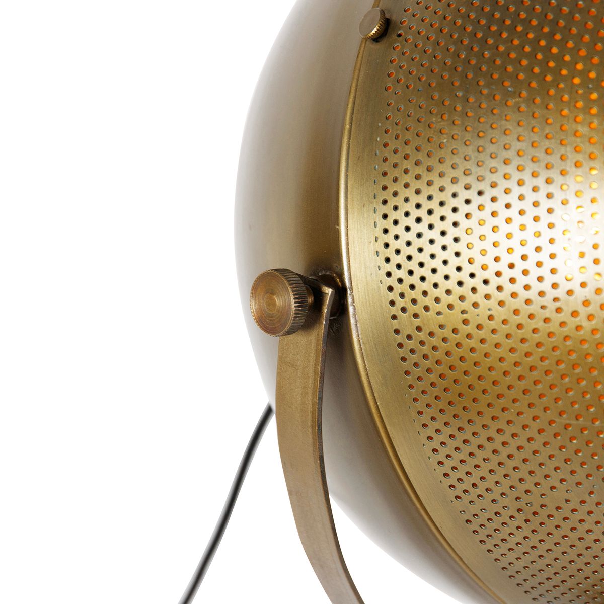 Industriële vloerlamp brons met hout verstelbaar - Haicha