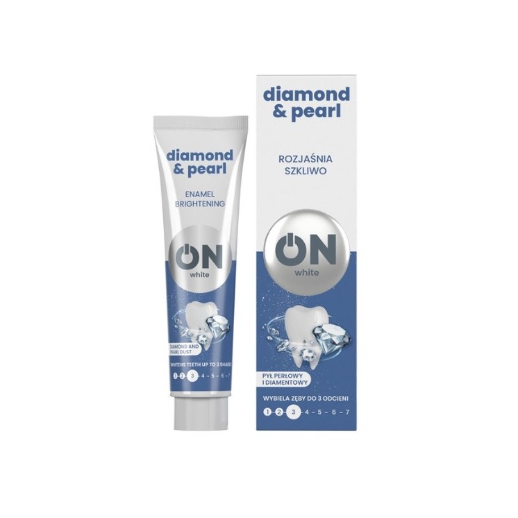 ON WHITE DIMOND& PEARL Aufhellende Zahnpasta mit Perlen- und Diamantstaub 75 ml