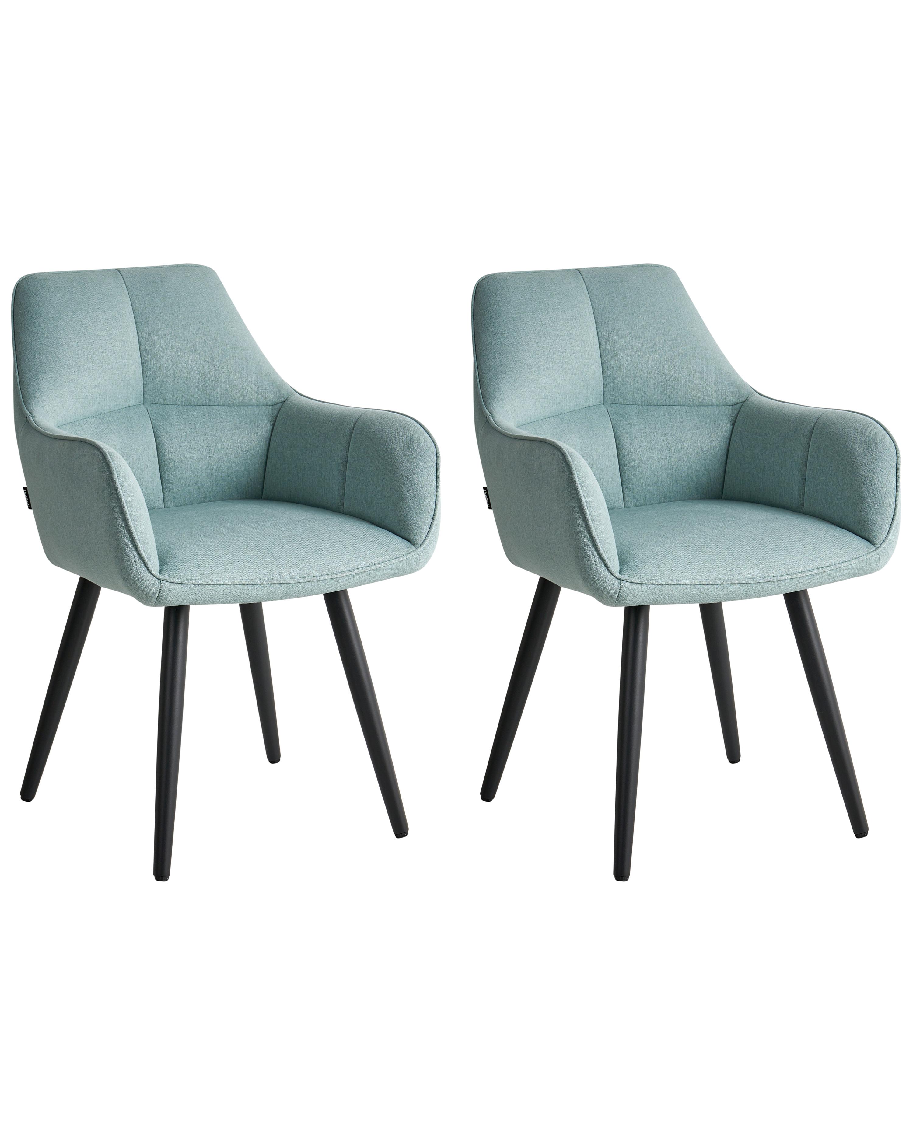 Set van 2 eetkamerstoelen TIRANO Kunstlinnen Lichtblauw