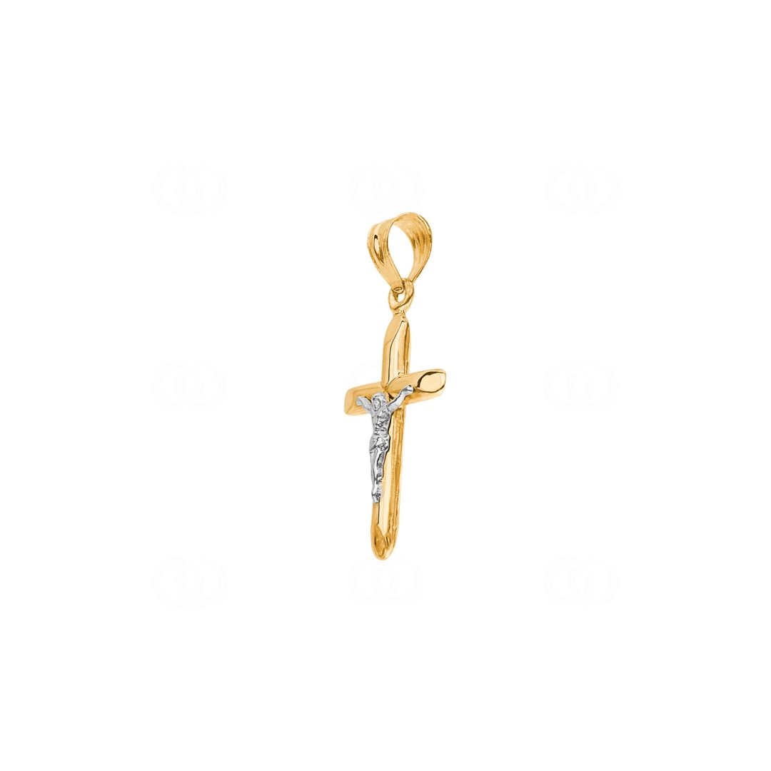 Anhänger 750/18 K Gelbgold Kreuz mit Jesus 29 x 17mm
