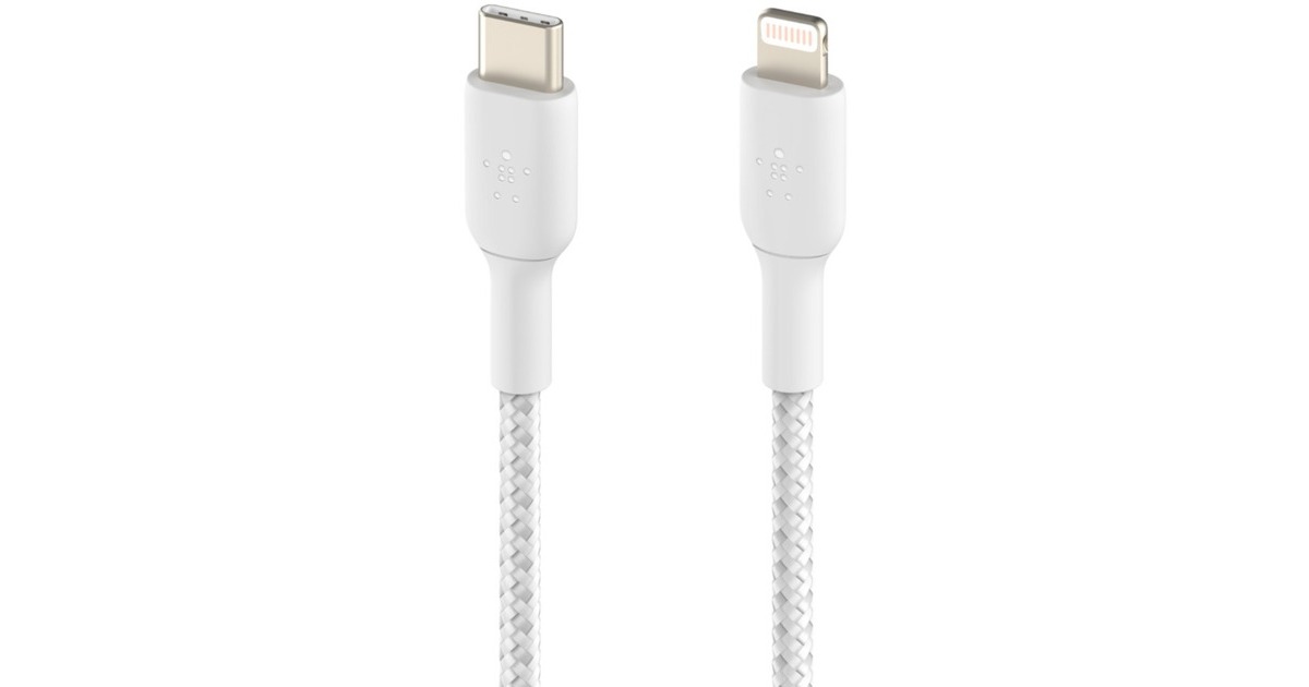 BelkinBOOSTCHARGE gevlochten USB-C naar Lightning kabel  (Wit, 1 meter)