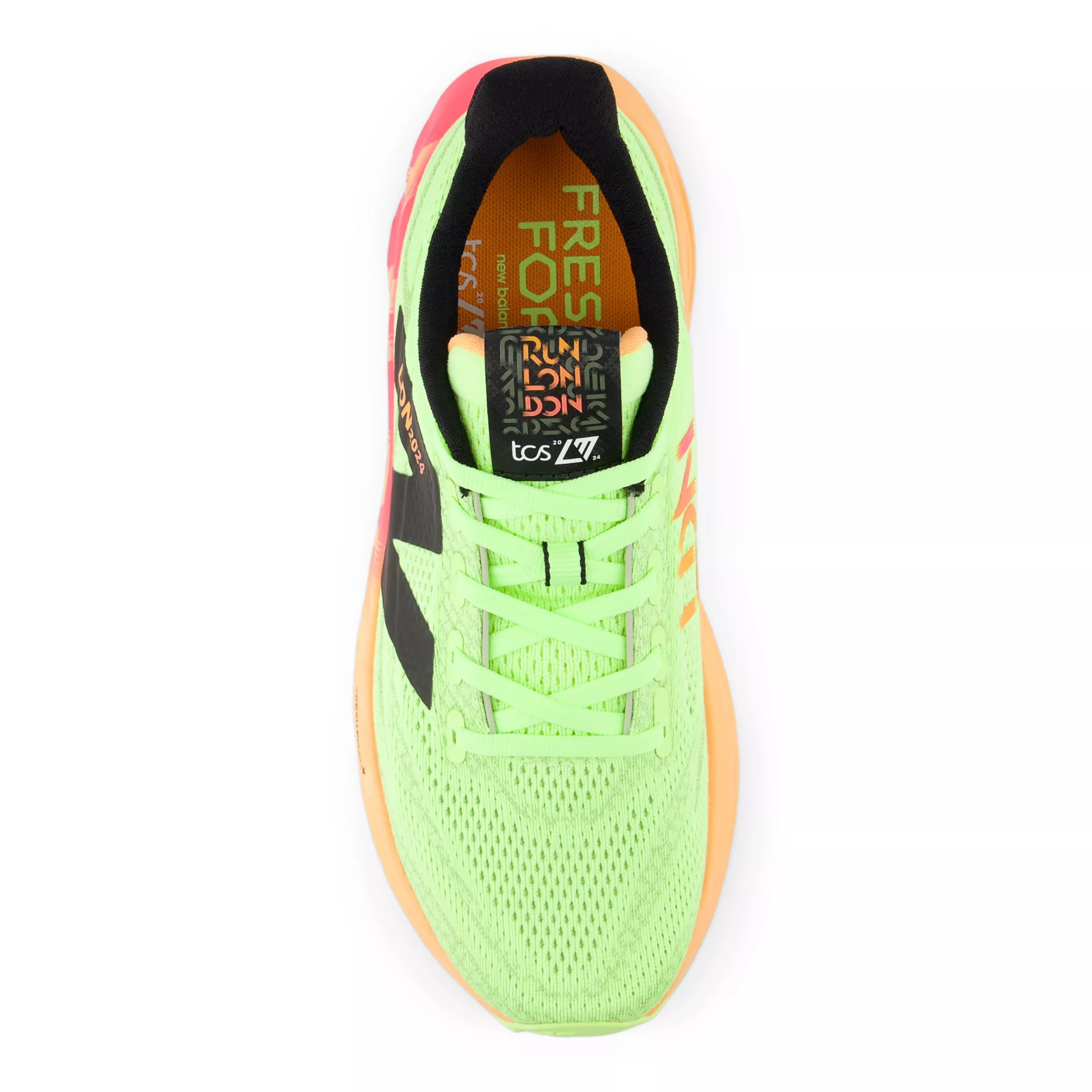 TCS London Marathon Fresh Foam X 1080 v13 Bleached lime glo con hot mango e neon pink
