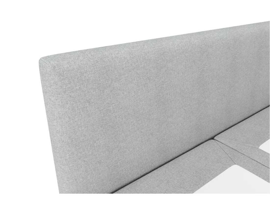 Ensemble complet boxspring tête de lit + sommier + matelas + surmatelas - 180 x 200 cm - Tissu - Gris clair - ONAN de YSMÉE