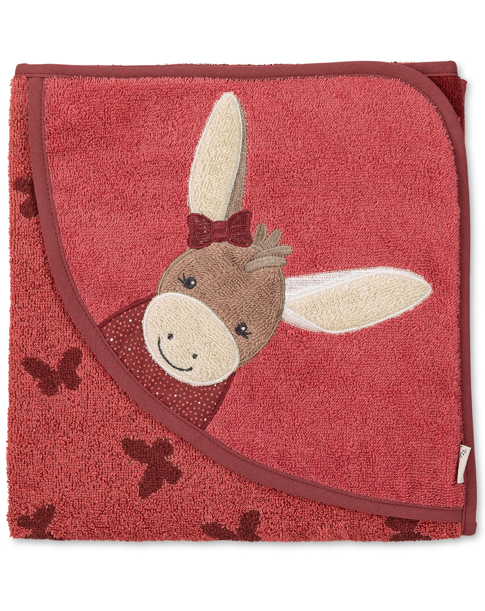 Kapuzenbadetuch EMMILY & SCHMETTERLINGE (100x100) in rot
