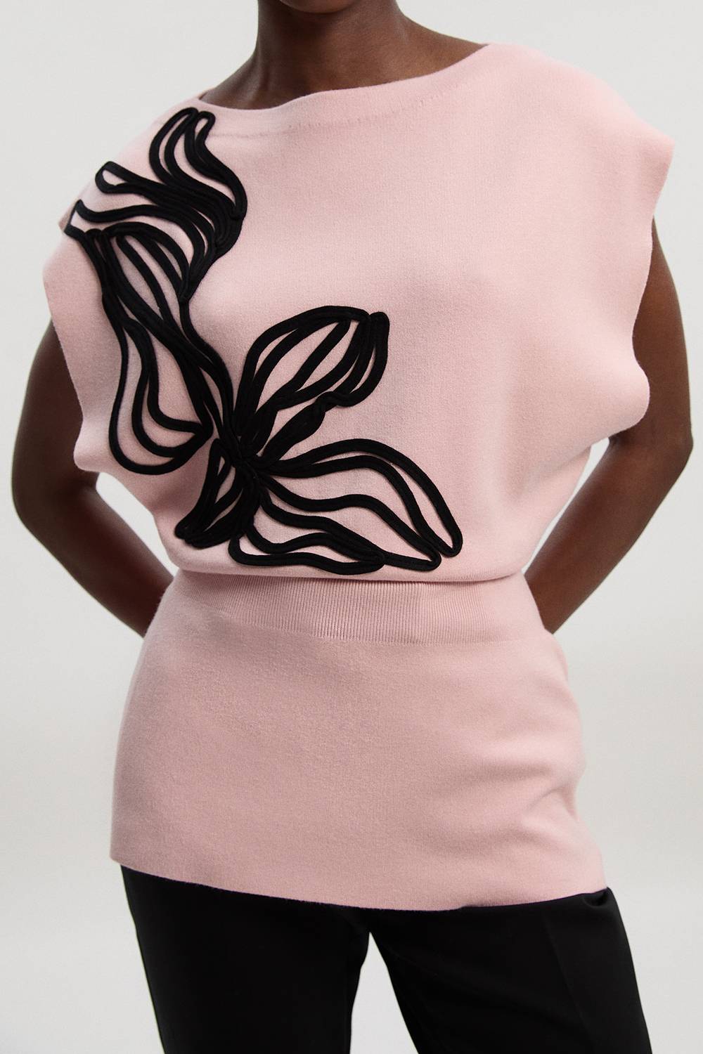 KarenMillen Haut Tricoté à Broderie Cornelli Placée