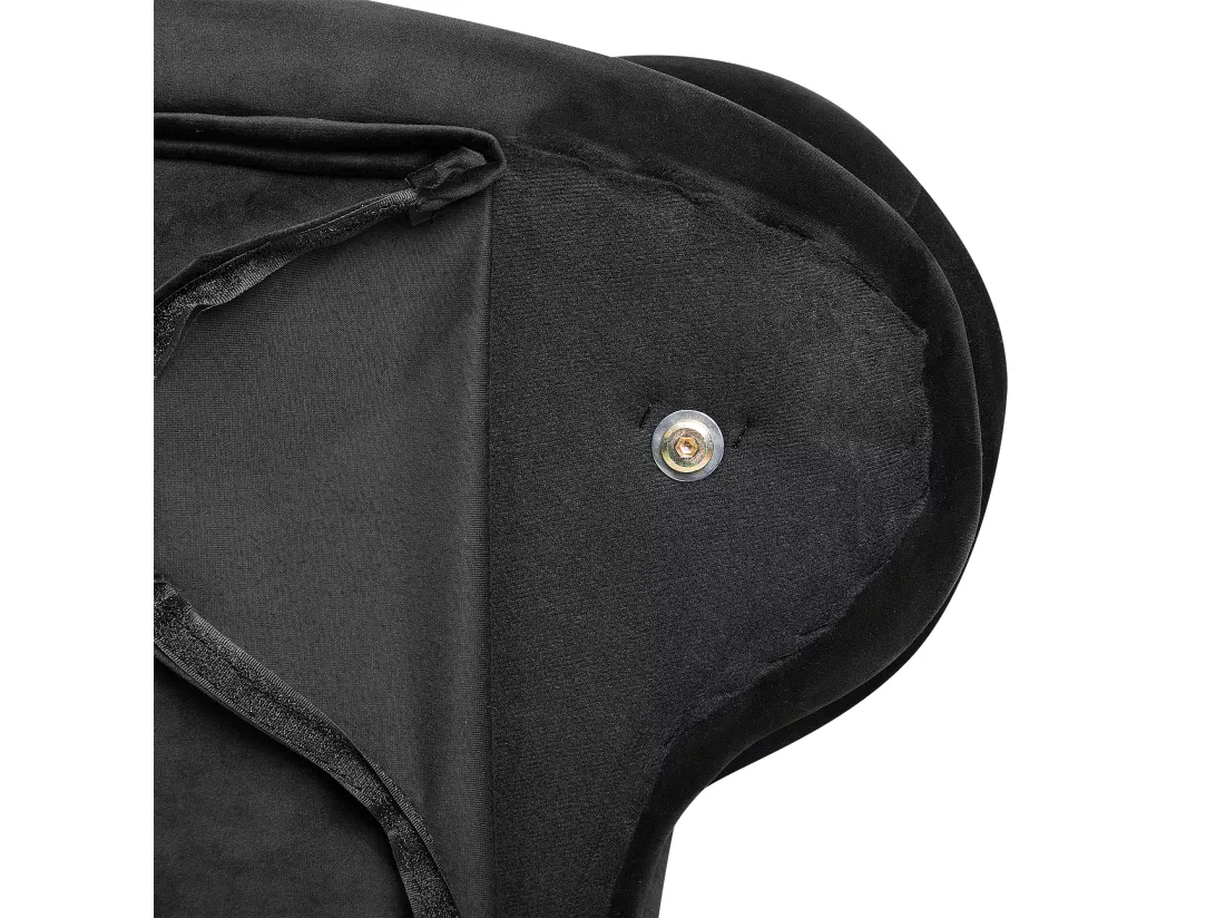 Méridienne Chesterfield en velours noir côté droite NIMES