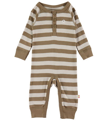 Katvig Strampler - Braun/Beige gestreift