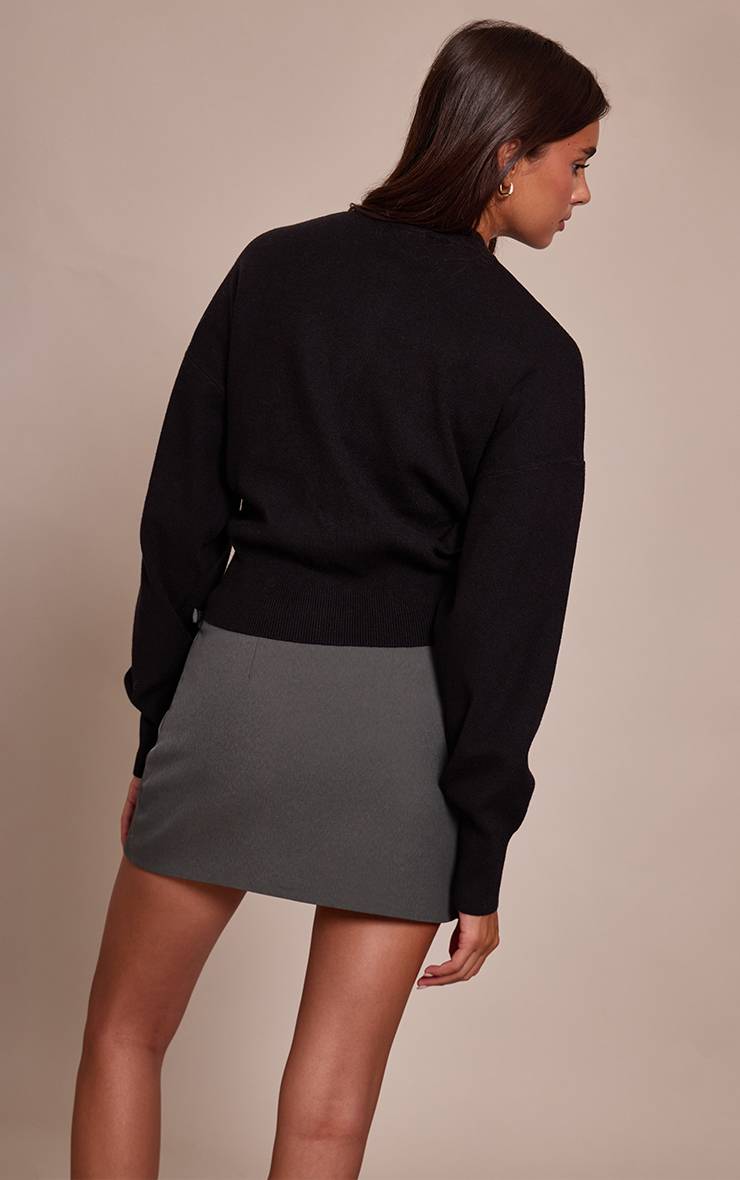 Noir Cardigan Tricoté Compact