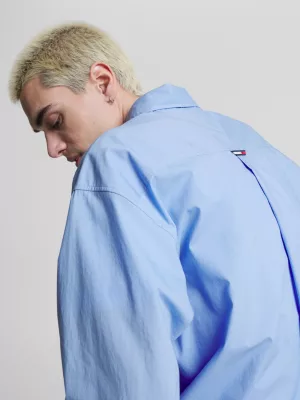 Camisa de popeline de modelagem ampla