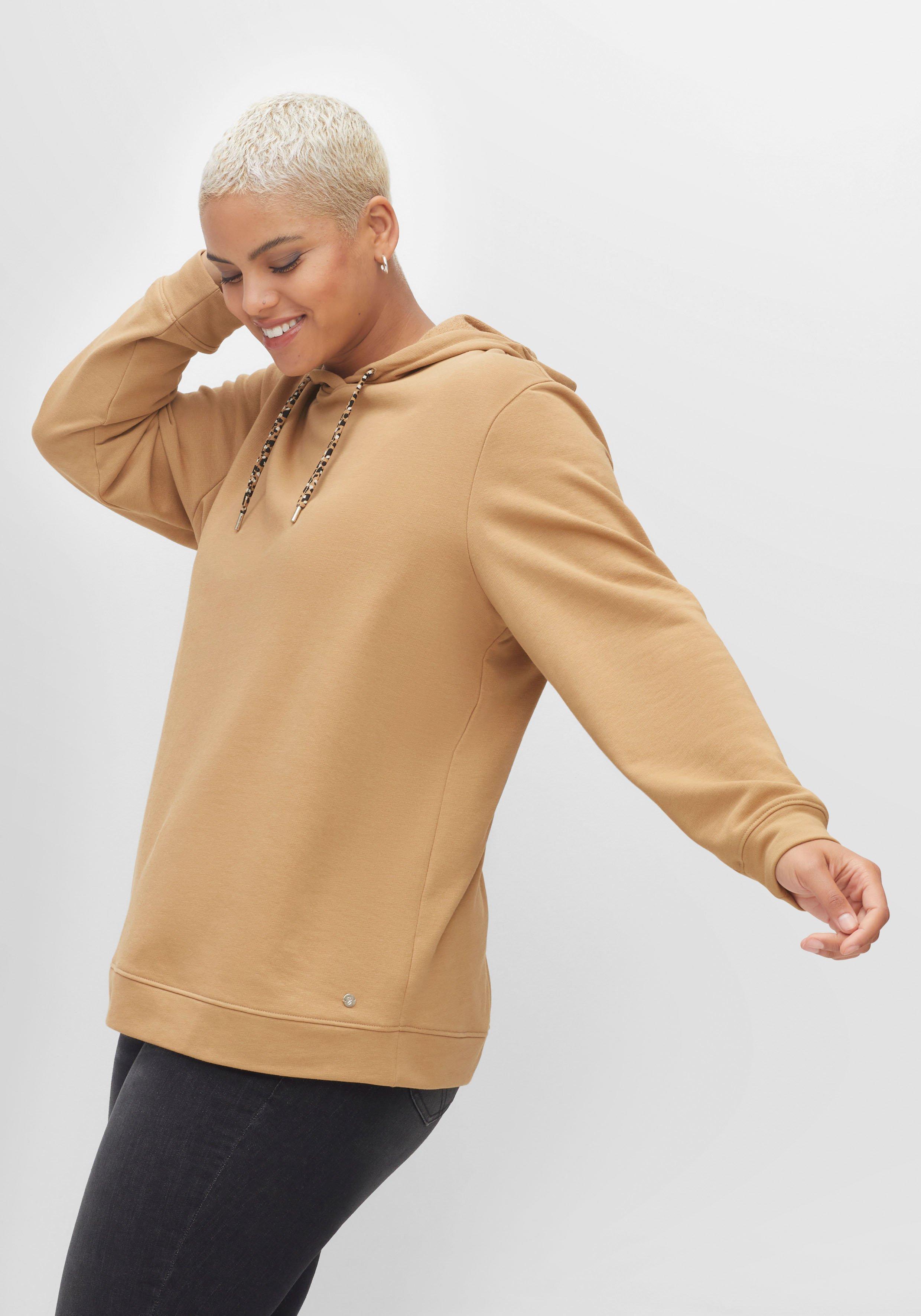 Kapuzensweatshirt mit Details im Animalmuster