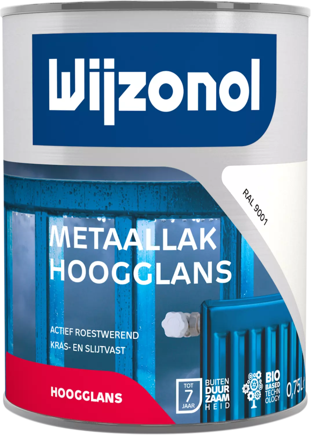 Wijzonol Metaallak Hoogglans - RAL 9001 - 0,75L