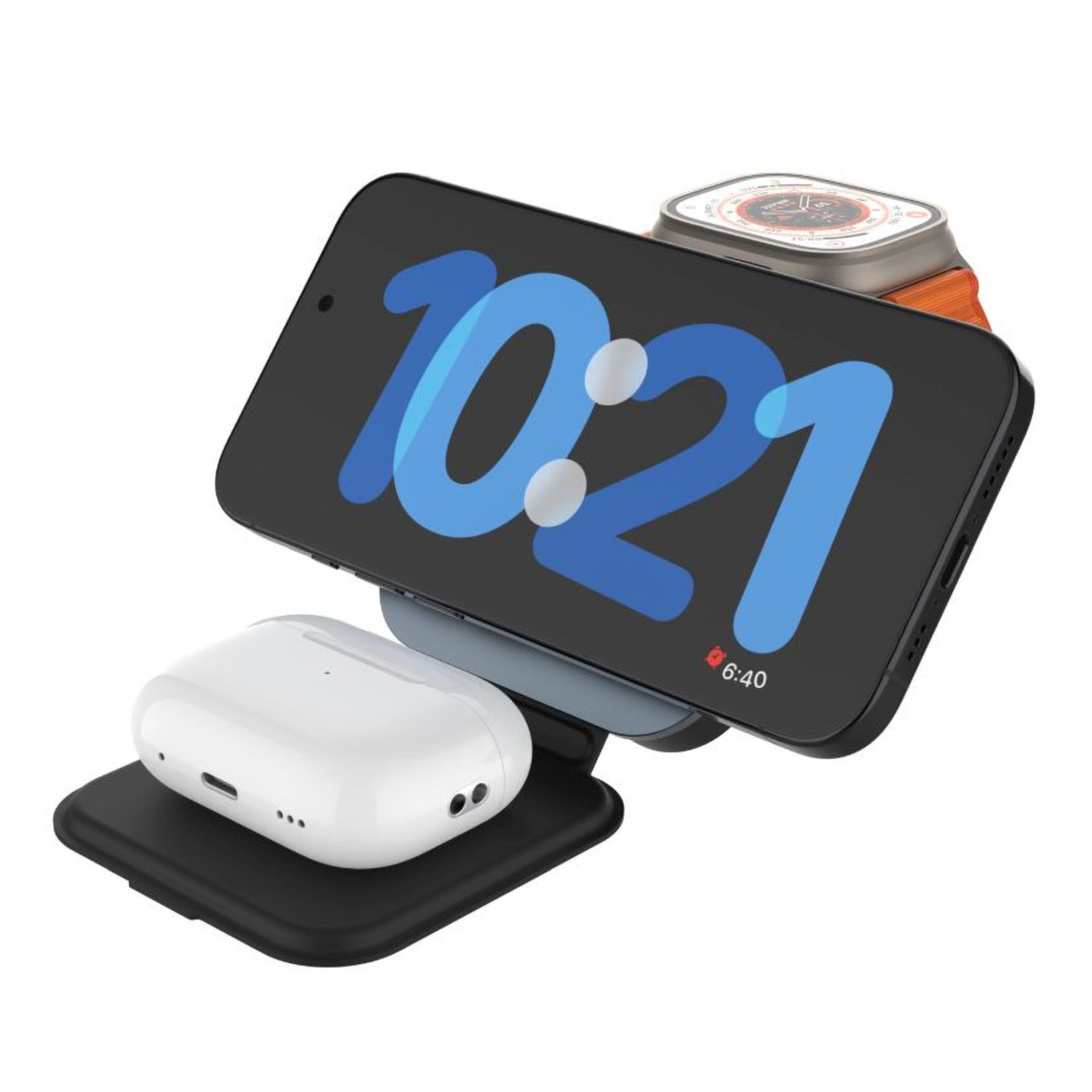 Fixed MagFlex Alu 3-i-1 Trådløs Lader med MagSafe