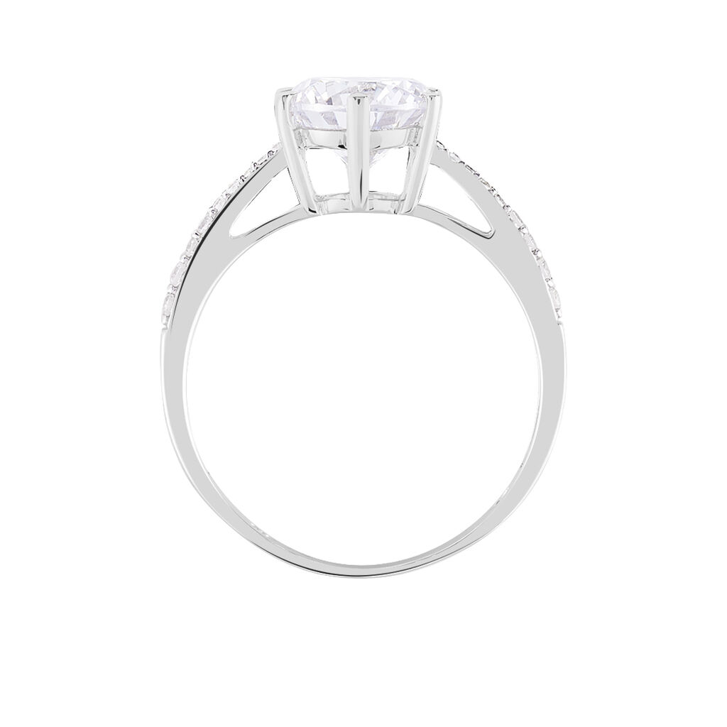 Bague Solitaire Ritage Or Blanc Oxyde De Zirconium