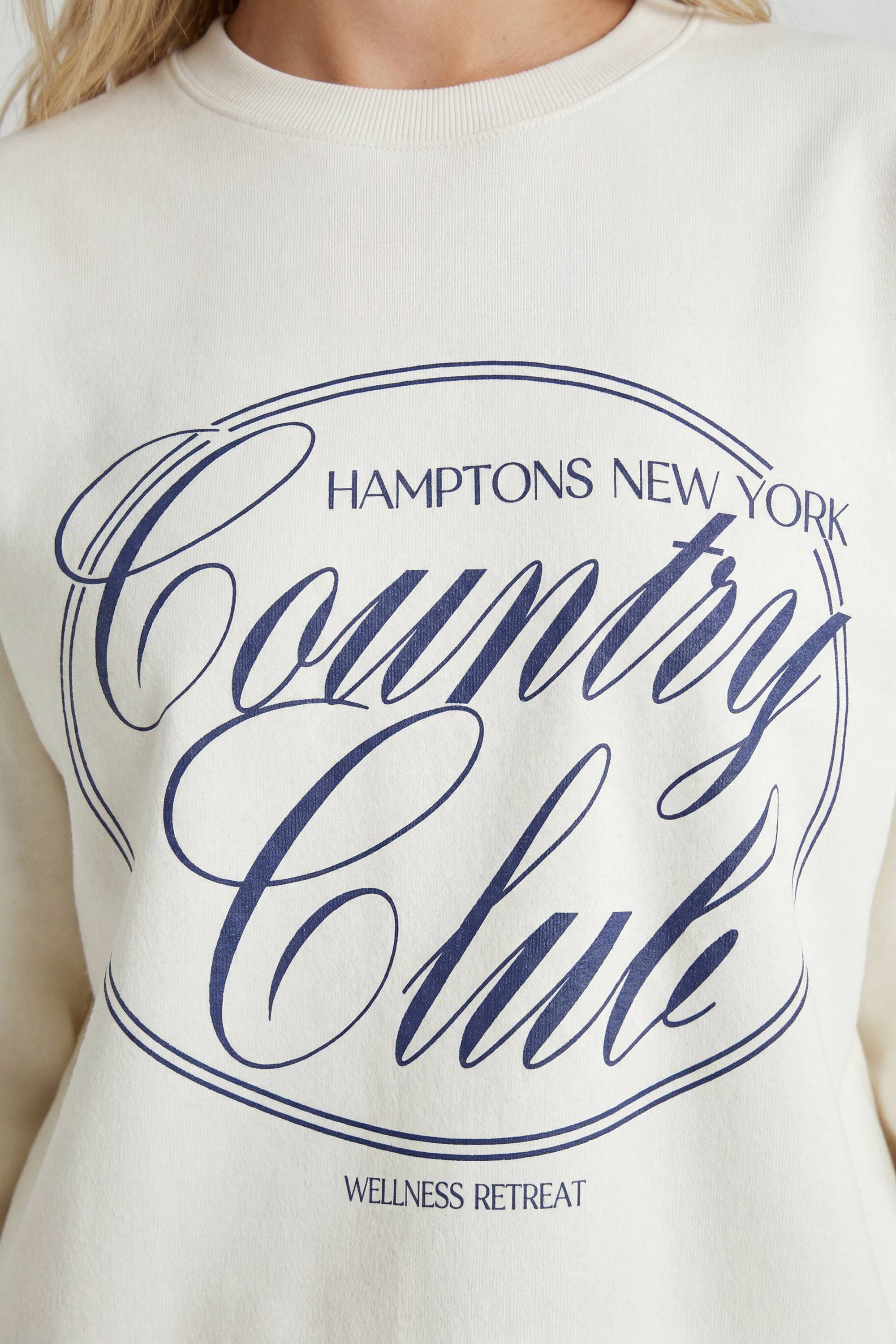 boohoo Sweat-shirt Imprimé Oversize Hamptons Country Club