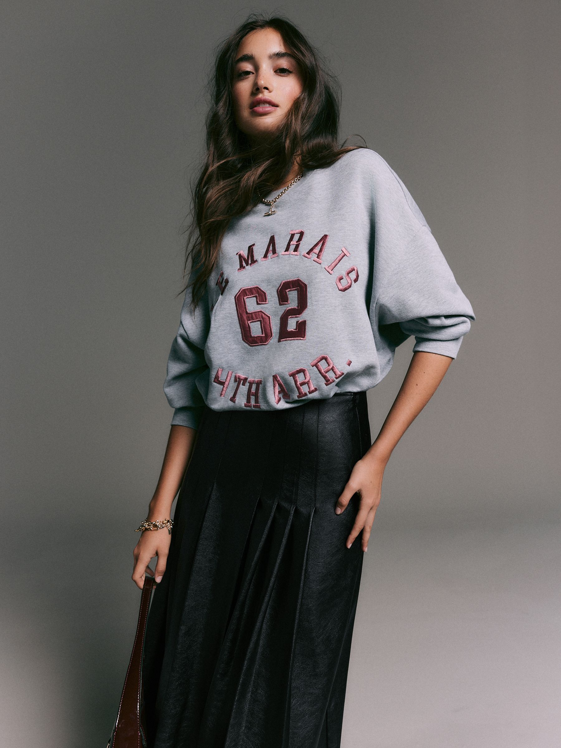 Zwart - Faux Leather Midi Kilt Skirt