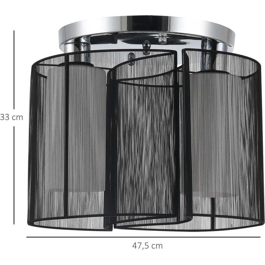 HOMCOM Deckenlampe 2-flammig schwarz