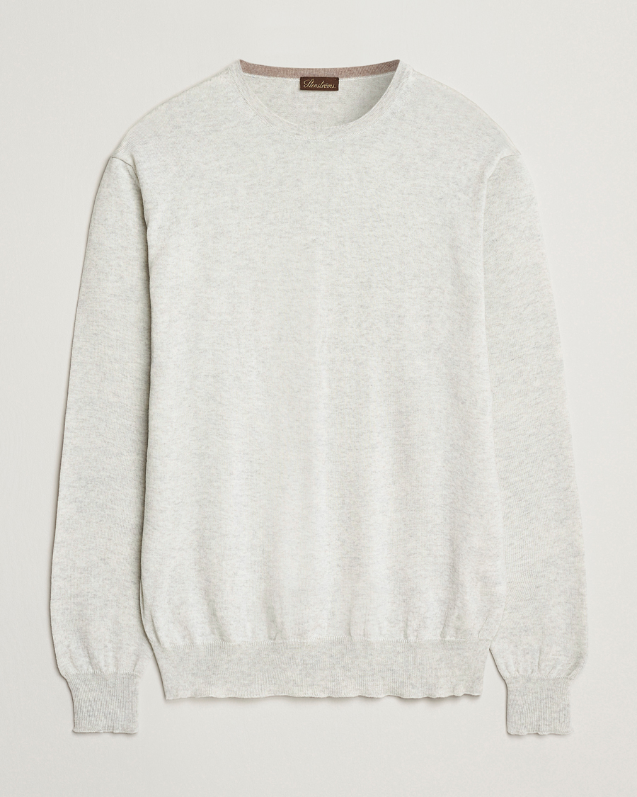 Stenströms Merino Patch Crew Neck Grey