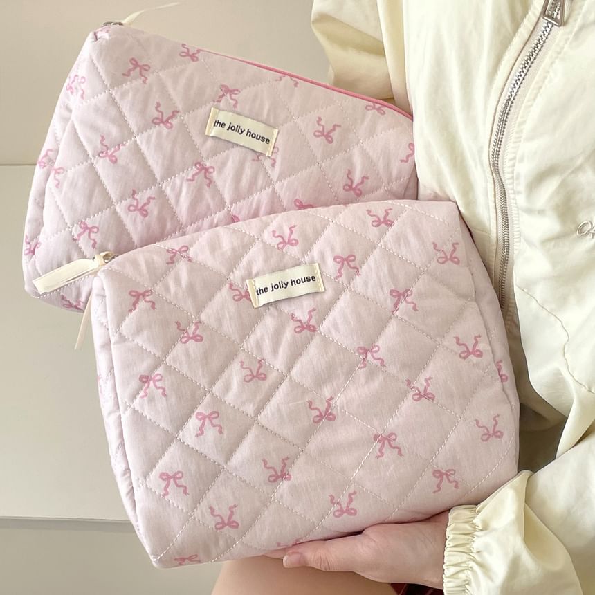 ZenlyHabit - Stoffen etui / make-uptas / clutch met strik