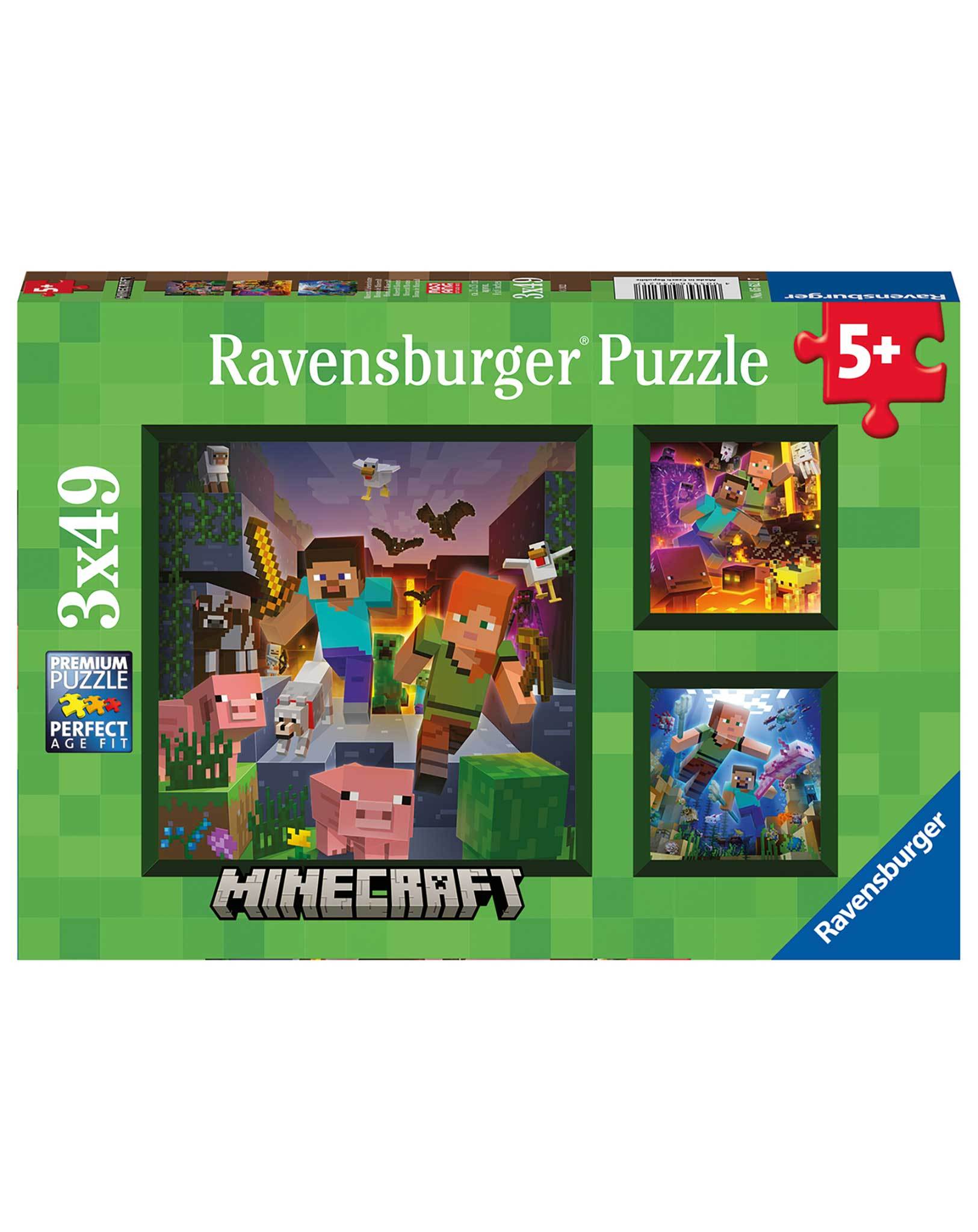 Puzzle MINECRAFT - BIOMES 3 Stück a 49 Teile