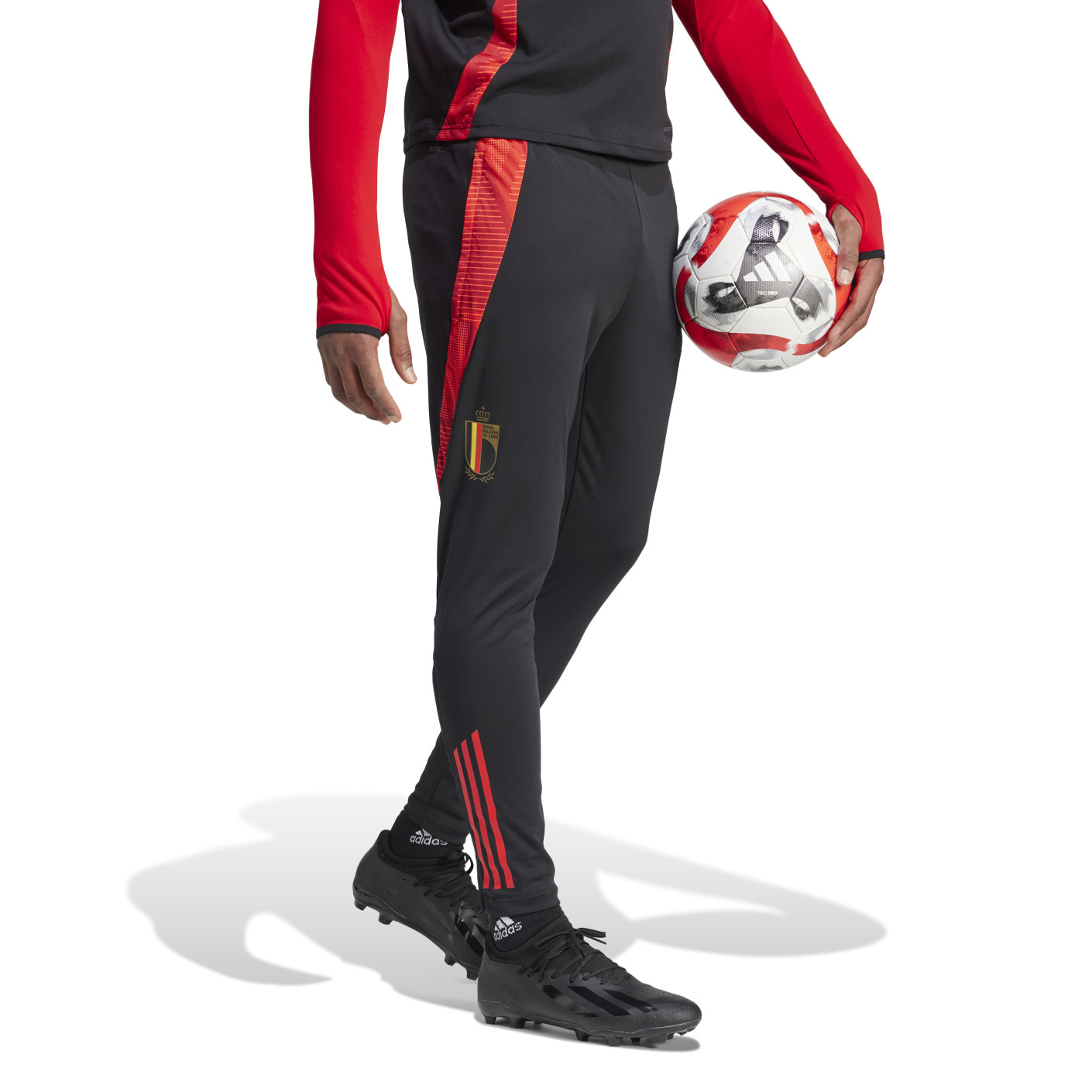 adidas België Trainingspak 1/4-Zip 2024-2026 Zwart Rood Goud