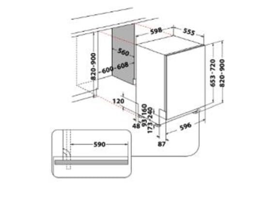 LAVE  VAISSELLE TOUT INTGRABLE 14 COUVERTS 46DB CLASSE E 5 PROGRAMMES : Gros électroménager